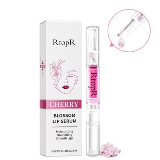 RtopR Cherry Blossom Lip Serum Mask Dry Crack Peeling Repair Reduce Lip Fine Lines Essence Moisturizing Beauty Care 3ml