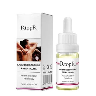 RtopR Pure Plant Lavender Body Smoothing Oil Skin Anti-Aging Ginger Extract Drops Reduce Anxiety Improve Sleep 10ml