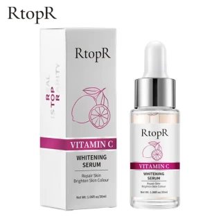 RtopR Vitamin C Whitening Serum VC Face Essence Fade Dark Spot Anti-Aging Repair Skin Brightening Moisturizing Skin Care 30ml