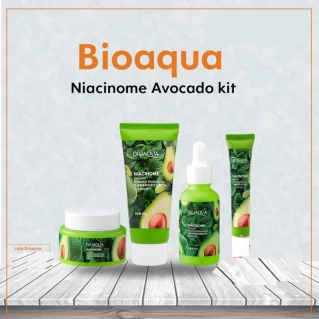 BIOAQUA 4PCS Niacinome Avocado Kit Cleanser , Serum , Cream & Eye Cream