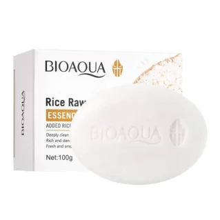 BIOAQUA Rice Raw Pulp Soap Moisturizing Hydrating Skin Rejuvenation Face And Body Oil Control Soap 100g