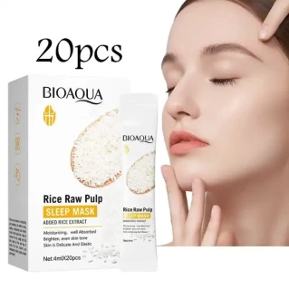 BIOAQUA Rice Raw Pulp Sleeping Masks Whitening Anti Wrinkle Anti-aging 4ml X 20pcs