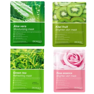 Bioaqua Pack Of 4 Moisturizing Anti-Wrinkle Crystal Facial Sheet Masks 30g x4 Sheet Masks