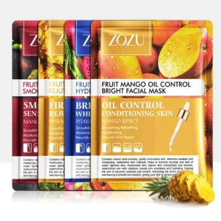 Zozu 3 Pcs Fruit Sheet Mask Skin Care Korean Facial Mask Anti-Aging Oil-Control (3 Zozu Fruit Sheet Mask)