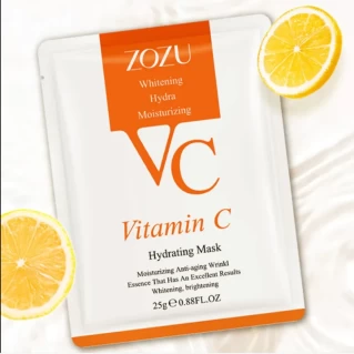 ZOZU Vitamin C Whitening Moisturizing Face Beauty Mask Facial Skin Brighten Shrink Pores Acne Treatment Sheet