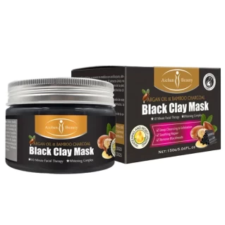 Aichun Beauty Argan Oil & Bamboo Black Clay Mud Mask 150g (10 Minute Facial Therapy)