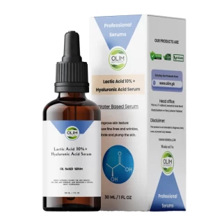 Lactic Acid 10% + Hyaluronic Acid Serum for Brighter, Smoother, Hydrated Skin, 30ml