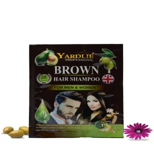 Yardlie Brown Hair Color Shampoo UK Based Formula Sachet 20ML